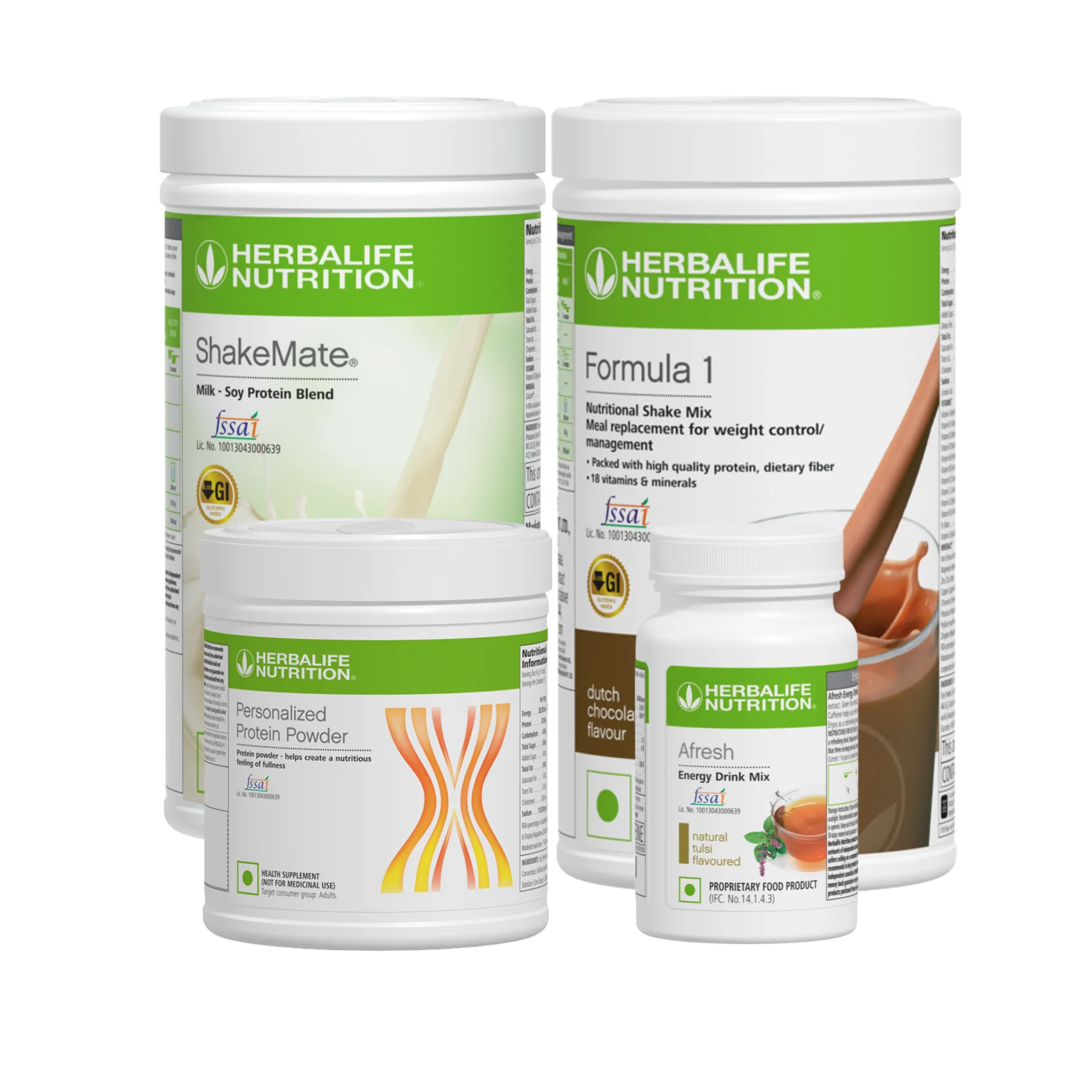 Herbalife Formula 1 Chocolate Nutritional Shake, Shakemate, 200g Protein Powder, and Afresh Tulsi