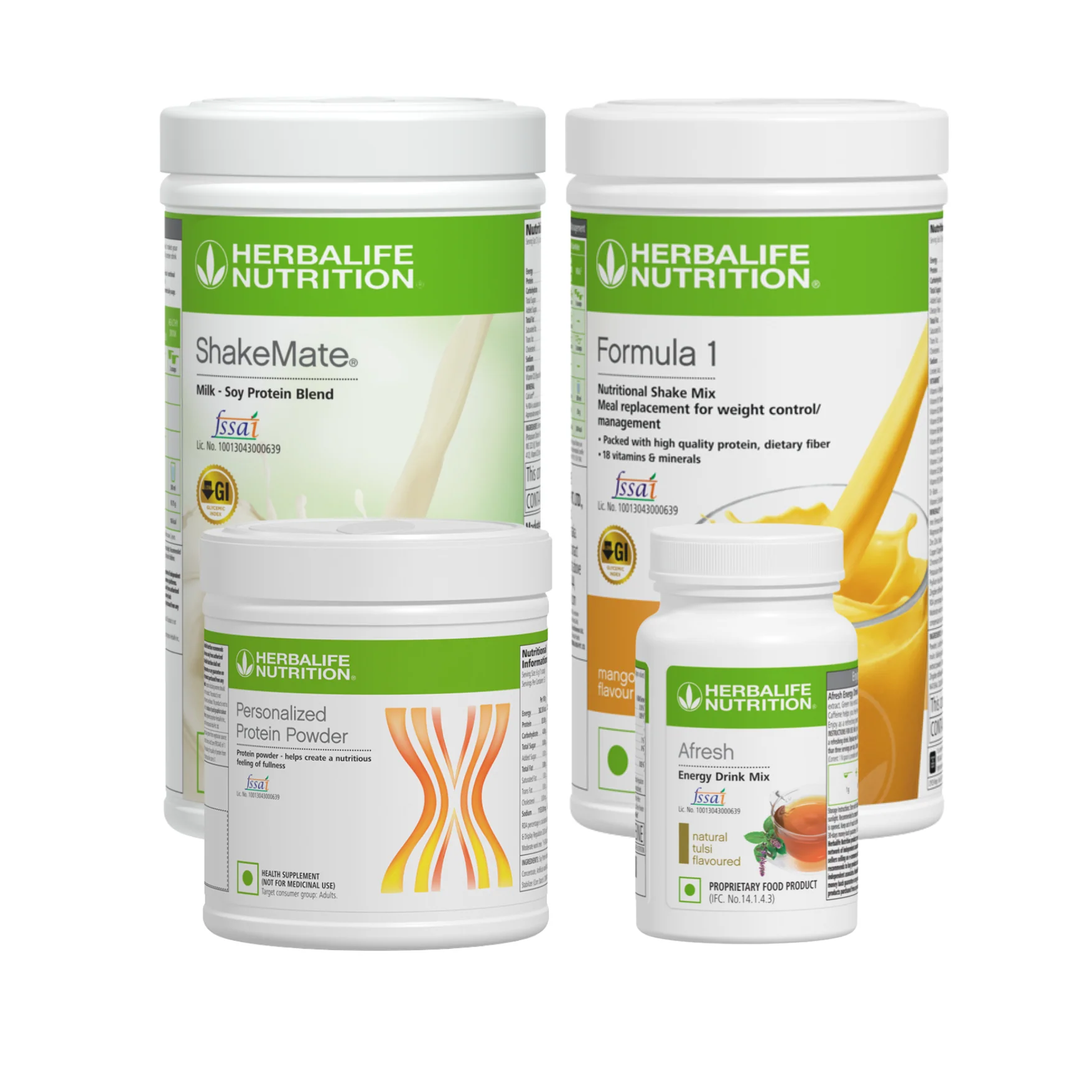 Herbalife Formula 1 Mango Nutritional Shake, Shakemate, 200g Protein Powder, and Afresh